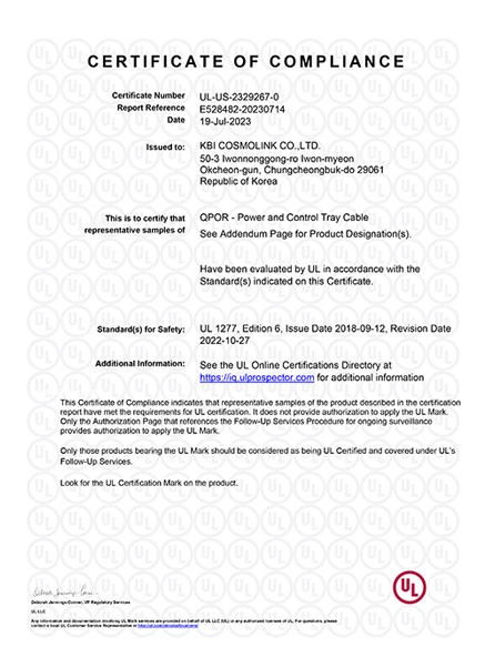 UL CERTIFICATE_E528482-20230714_UL1277_TC