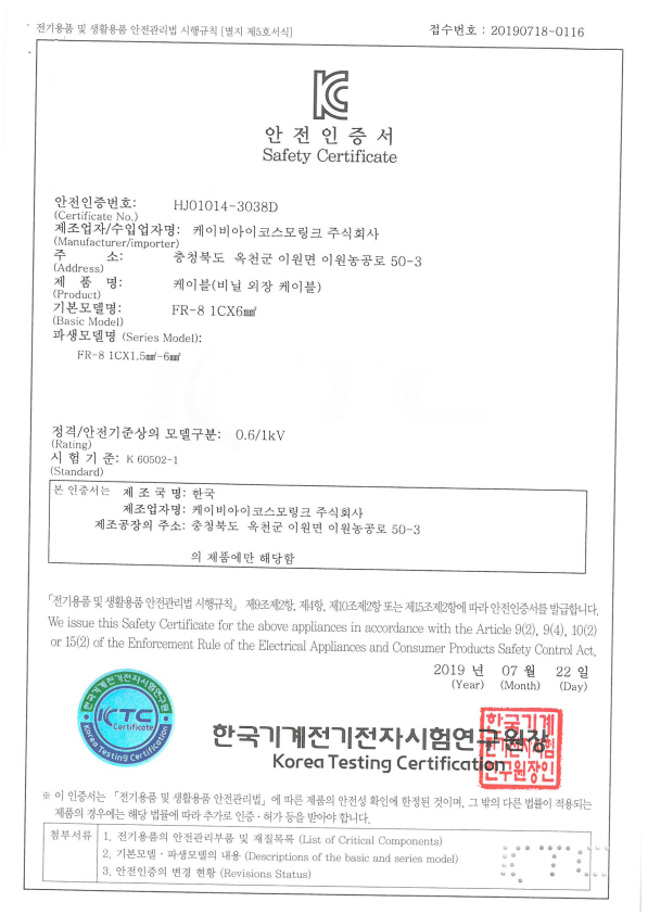 0.6/1kV FR-8 1C*6㎟